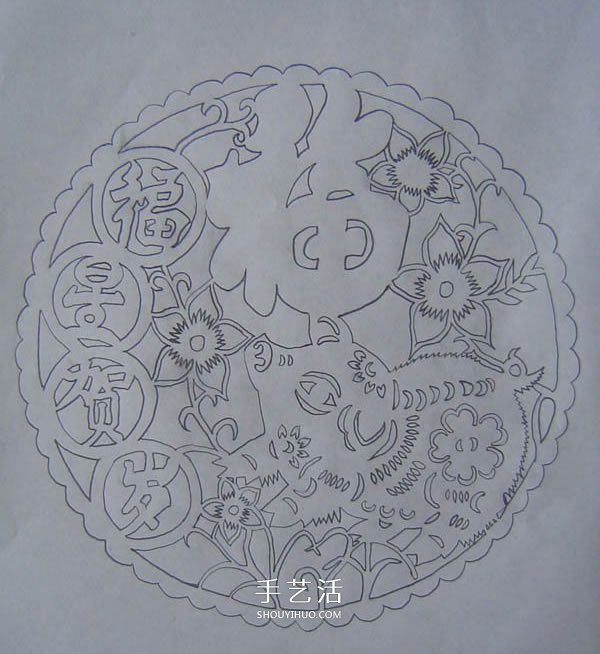 “福星賀歲”新年窗花剪紙方法詳細過程圖解 -  itrip.net.cn