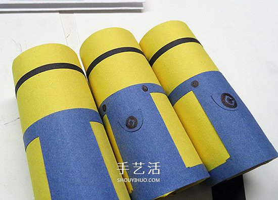 幼兒園手工小制作 自制卷紙筒小黃人的步驟圖 -  itrip.net.cn