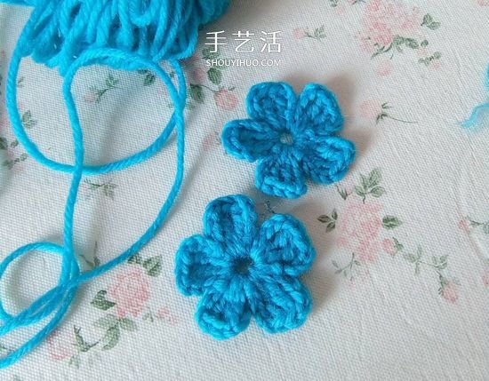 可愛(ài)五瓣花朵的鉤法 基礎(chǔ)鉤織毛線小花圖解 -  itrip.net.cn