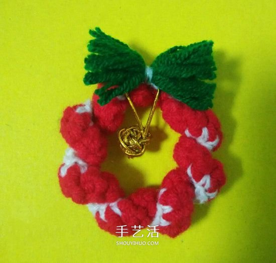 手工鉤針編織圣誕花環(huán)掛飾的方法圖解 -  itrip.net.cn