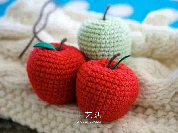 可愛手工蘋果小裝飾！鉤針編織蘋果的方法圖解 -  itrip.net.cn