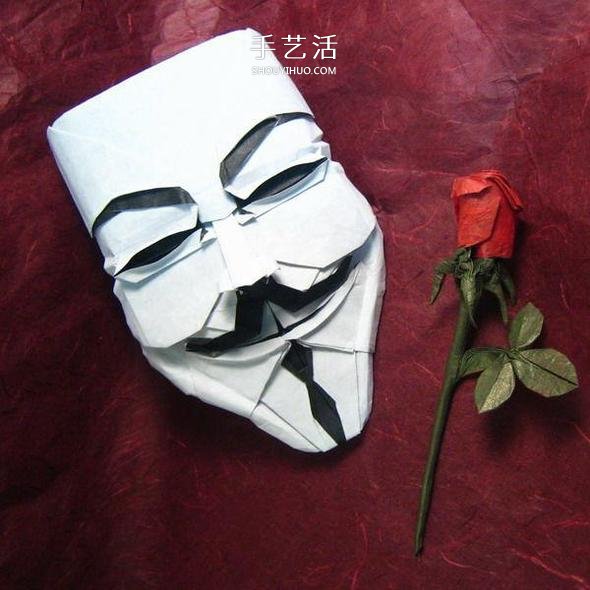 神秘自由斗士！V字仇殺隊(duì)面具的折紙方法圖解 -  itrip.net.cn
