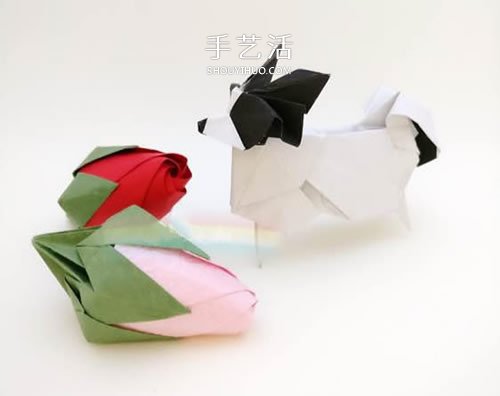 玫瑰花苞的簡單折紙教程 花萼的折法也送上！ -  itrip.net.cn