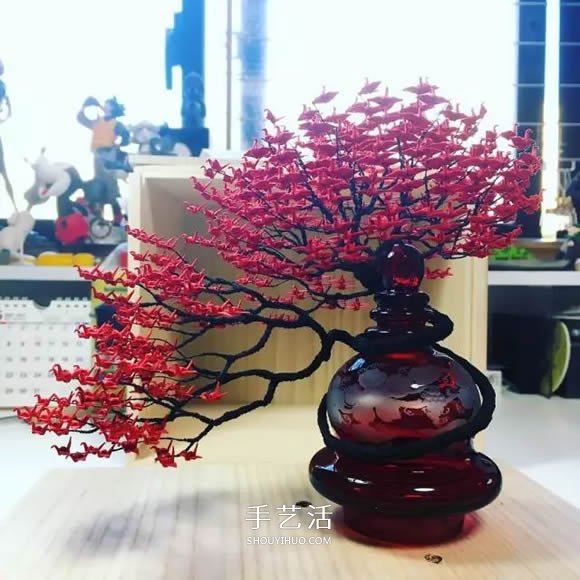 牛人折紙這么玩！上個(gè)千紙鶴制作精美盆景樹 -  itrip.net.cn