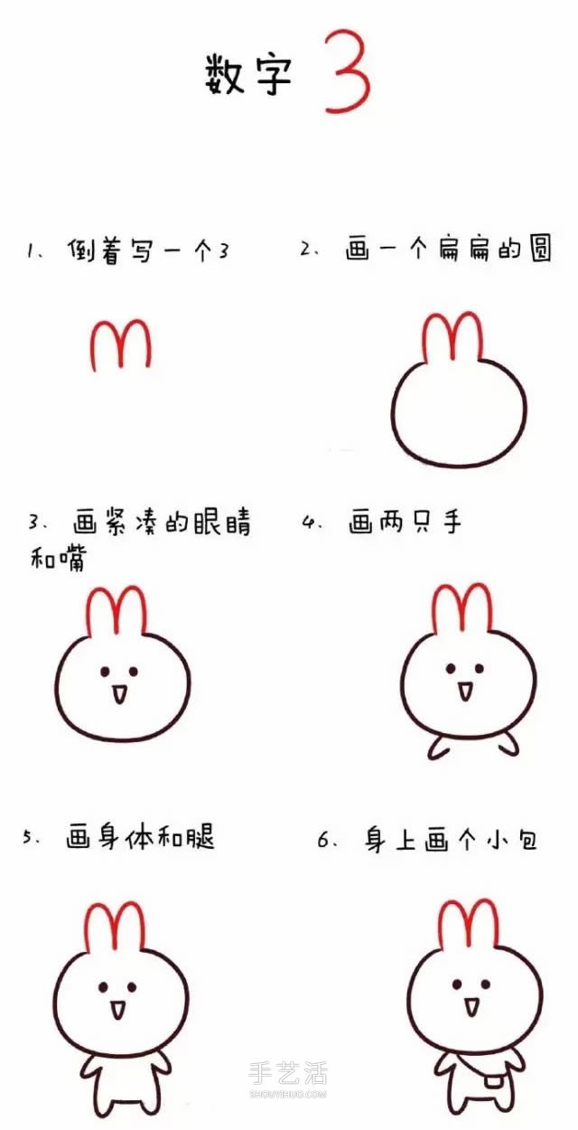 數(shù)字簡筆畫動物1到10 可愛數(shù)字簡筆畫圖片大全 -  itrip.net.cn