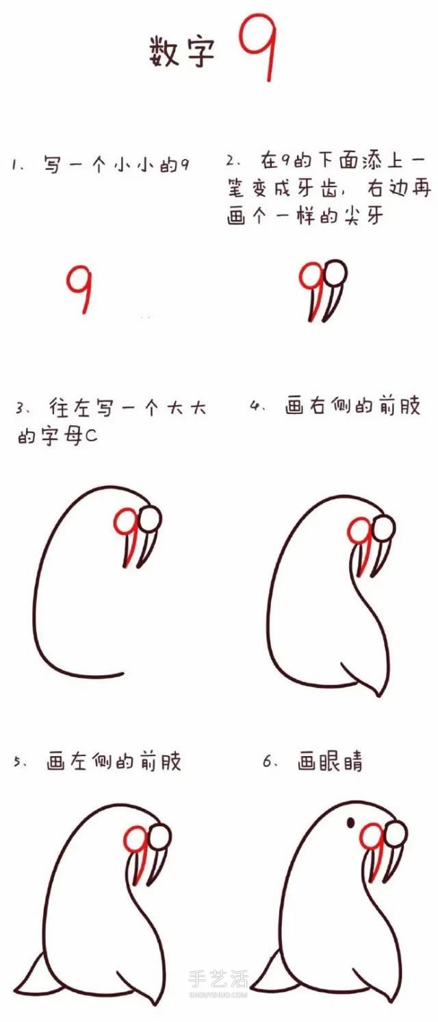 數(shù)字簡筆畫動物1到10 可愛數(shù)字簡筆畫圖片大全 -  itrip.net.cn