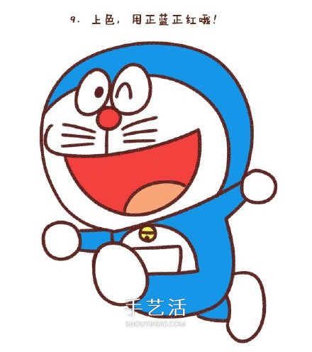 哆啦A夢簡筆畫圖片步驟 哆啦A夢簡筆畫帶顏色 -  itrip.net.cn