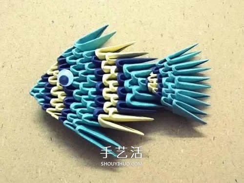 三角插小魚折法圖解 簡單熱帶小魚用三角插做 -  itrip.net.cn