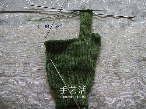 純色無(wú)花紋手套的織法 手工編織帶手指手套 -  itrip.net.cn