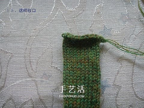 純色無(wú)花紋手套的織法 手工編織帶手指手套 -  itrip.net.cn