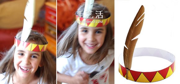 自制簡易印第安帽子 幼兒用卡紙做印第安帽子 -  itrip.net.cn