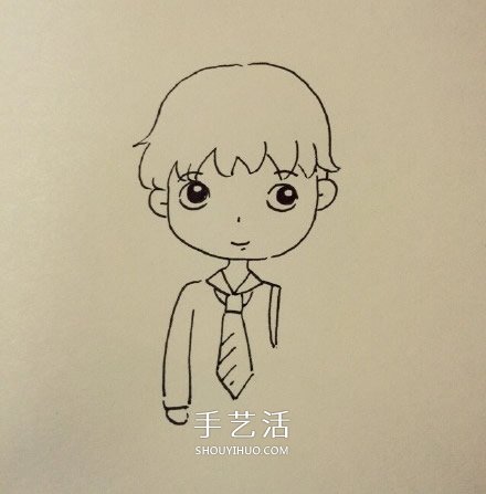 卡通風(fēng)格帥氣高中男生的簡(jiǎn)筆畫畫法圖片 -  itrip.net.cn