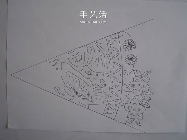 蝶戀花剪紙圖解步驟 福字蝶戀花窗花的剪法 -  itrip.net.cn