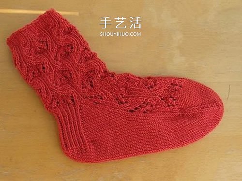 帶花紋寶寶襪子的織法 棒針編織嬰兒襪圖解 -  itrip.net.cn