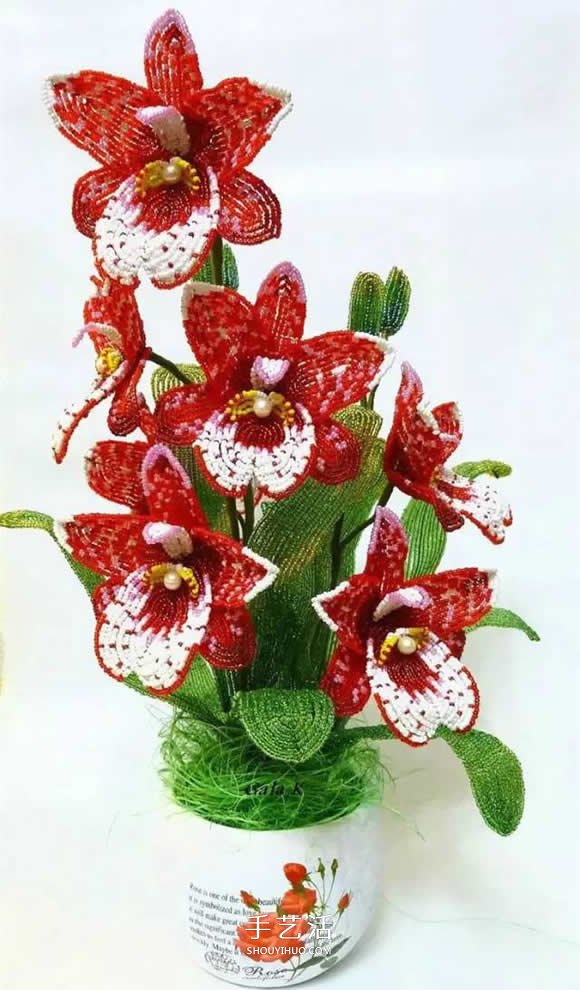 美到極致的串珠花朵 做成插花工藝品裝飾 -  itrip.net.cn