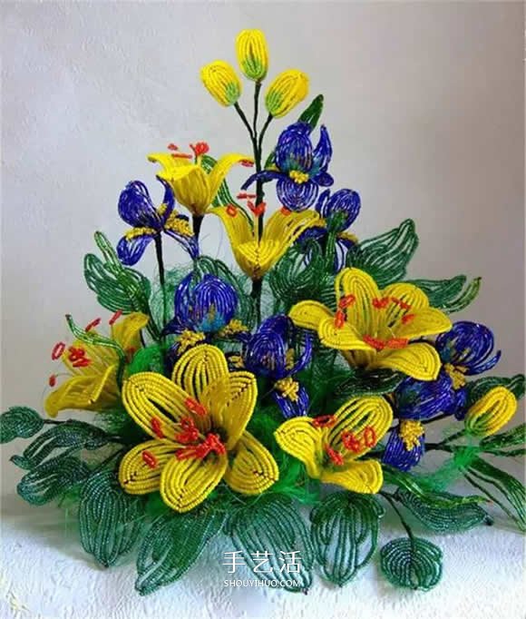 美到極致的串珠花朵 做成插花工藝品裝飾 -  itrip.net.cn