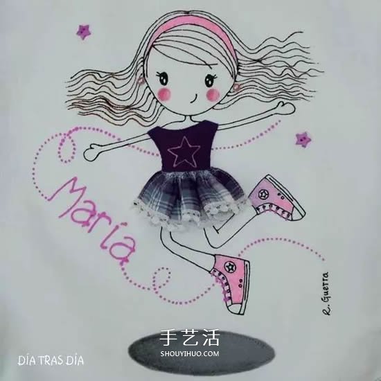 媽媽在女兒衣服上的創(chuàng)意畫 小伙伴們都羨慕！ -  itrip.net.cn