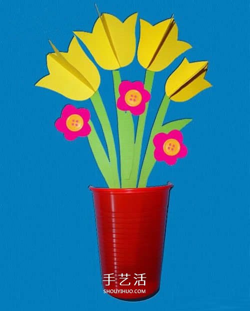 自制郁金香花賀卡的做法 立體花朵盆栽卡片DIY -  itrip.net.cn