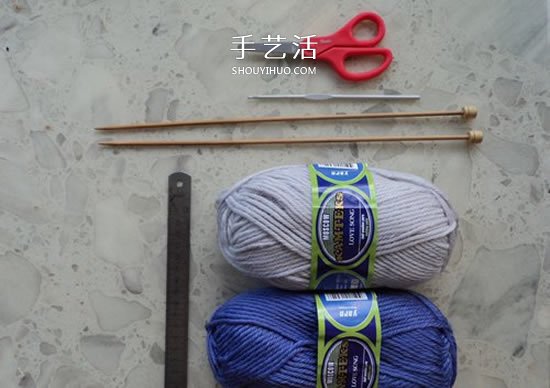 兩種毛線搭配 手工編織漂亮地板鞋的織法圖解 -  itrip.net.cn