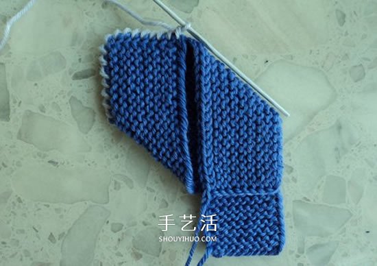 兩種毛線搭配 手工編織漂亮地板鞋的織法圖解 -  itrip.net.cn