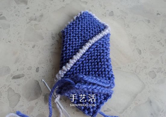 兩種毛線搭配 手工編織漂亮地板鞋的織法圖解 -  itrip.net.cn