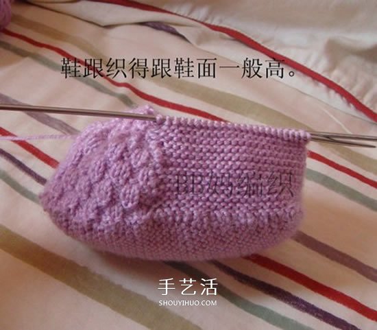 高鞋筒寶寶鞋子的織法 棒針編織嬰兒保暖毛線鞋 -  itrip.net.cn
