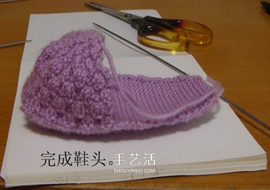 高鞋筒寶寶鞋子的織法 棒針編織嬰兒保暖毛線鞋 -  itrip.net.cn