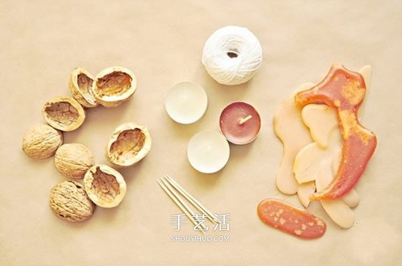 一個(gè)核桃殼廢物利用 做成浪漫情人節(jié)蠟燭燈 -  itrip.net.cn
