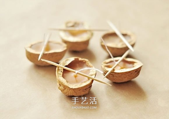 一個(gè)核桃殼廢物利用 做成浪漫情人節(jié)蠟燭燈 -  itrip.net.cn