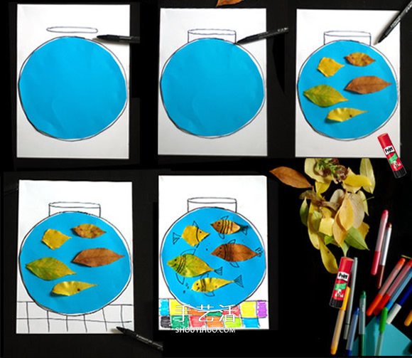 不用換水不用喂食！樹(shù)葉貼畫(huà)可愛(ài)魚(yú)缸的方法 -  itrip.net.cn