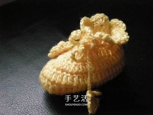 用鉤織編織簡單又漂亮嬰兒鞋的方法步驟圖 -  itrip.net.cn