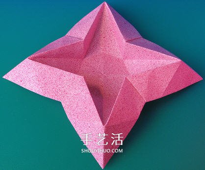 手工折四角收納盒的折法 漂亮垃圾盒折疊圖解 -  itrip.net.cn