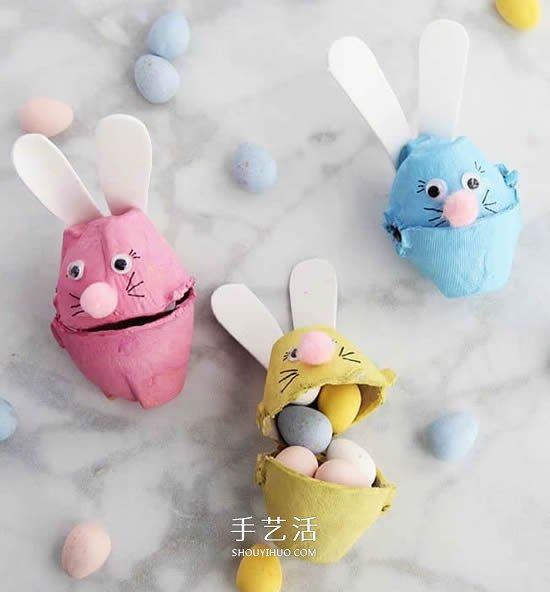 雞蛋托環(huán)保小制作 做一個(gè)可愛(ài)的兔子收納盒 -  itrip.net.cn