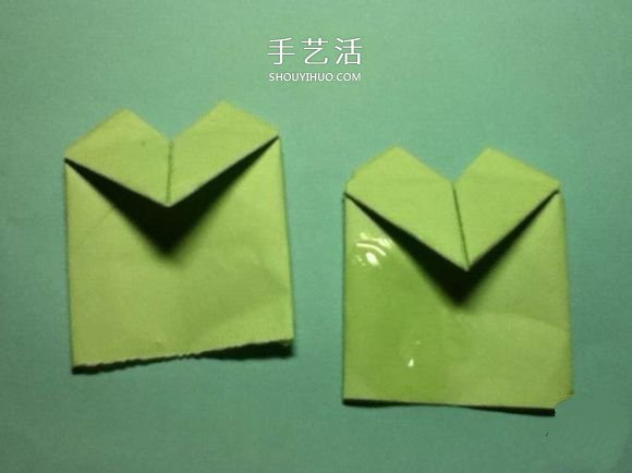 折疊四個愛心 組合成代表幸運的四葉草圖解 -  itrip.net.cn