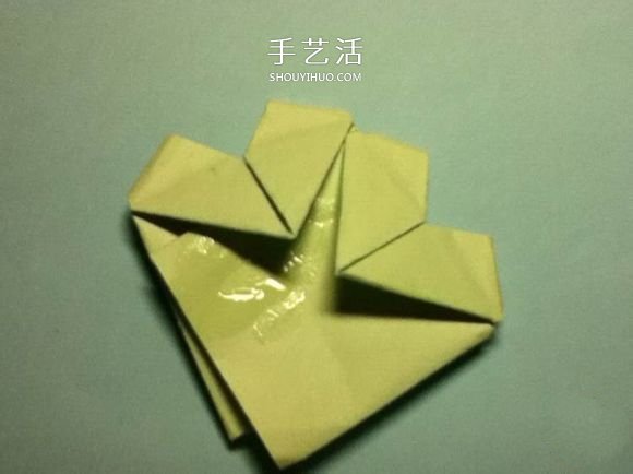 折疊四個愛心 組合成代表幸運的四葉草圖解 -  itrip.net.cn