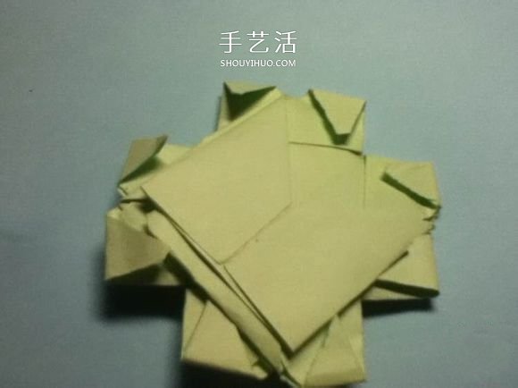折疊四個愛心 組合成代表幸運的四葉草圖解 -  itrip.net.cn