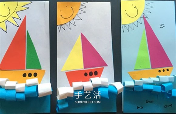 渴望擁抱夏日的大海！用卡紙做清涼帆船粘貼畫 -  itrip.net.cn