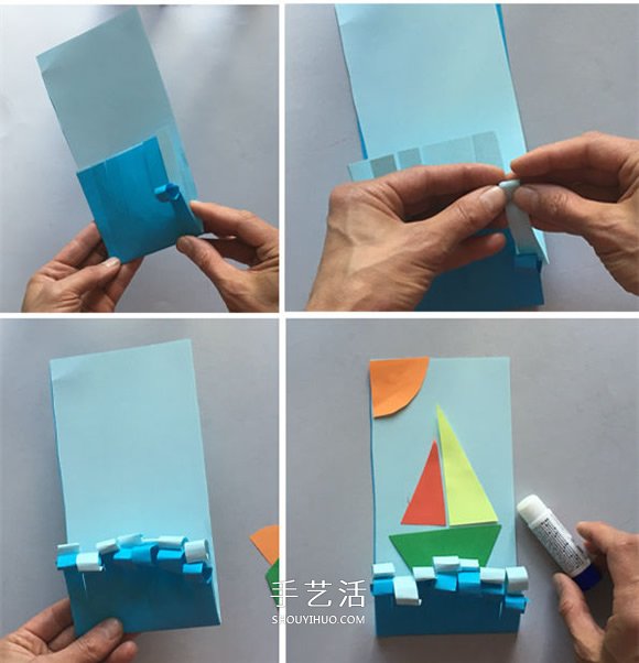渴望擁抱夏日的大海！用卡紙做清涼帆船粘貼畫 -  itrip.net.cn