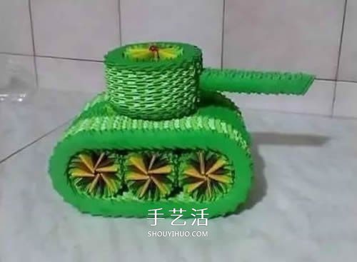 怎么做三角插坦克圖解 三角插制作小坦克方法 -  itrip.net.cn