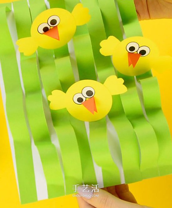 簡單卡紙手工制作教程 超有趣的草叢中的小雞 -  itrip.net.cn