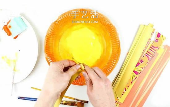用一次性紙盤做獅子 幼兒園自制獅子的教程 -  itrip.net.cn