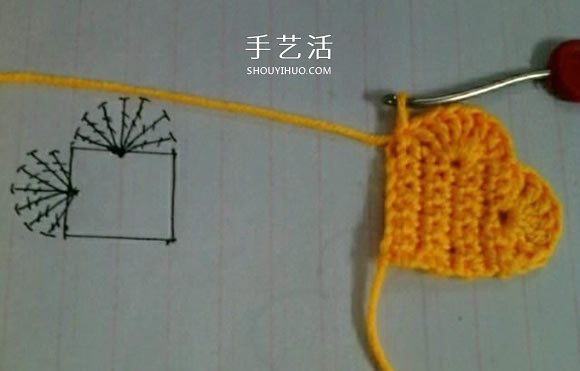 簡單鉤針編織教程：毛線愛心小掛飾的織法 -  itrip.net.cn