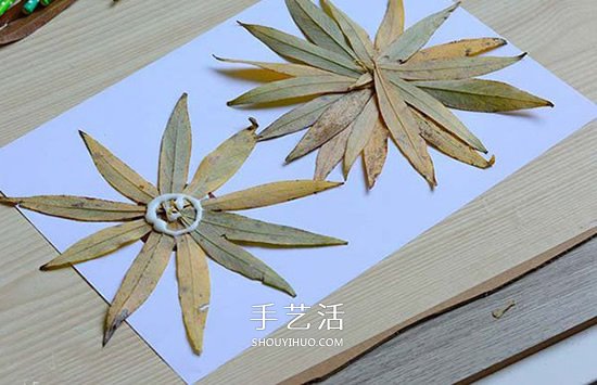 用葉子制作向日葵方法 自制樹葉太陽花圖解 -  itrip.net.cn