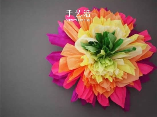 七種顏色似彩虹！皺紋紙做七彩紙花的方法 -  itrip.net.cn