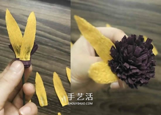 DIY手揉紙向日葵的方法 簡(jiǎn)單易學(xué)太陽花制作 -  itrip.net.cn