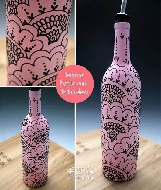 彩繪酒瓶創(chuàng)意手工圖片 丙烯手繪玻璃瓶DIY -  itrip.net.cn
