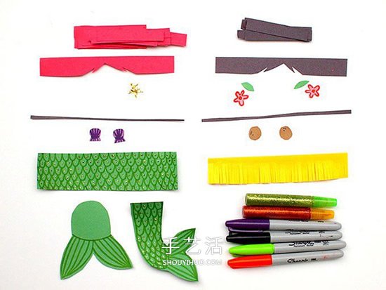 幼兒園人偶制作 用卷紙筒做超萌女孩美人魚 -  itrip.net.cn