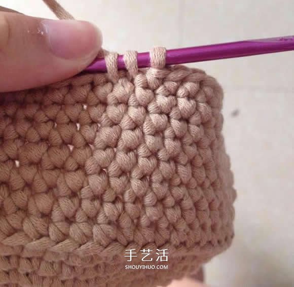 毛線收納籃怎么編織 鉤針編織圓形收納筐圖解 -  itrip.net.cn