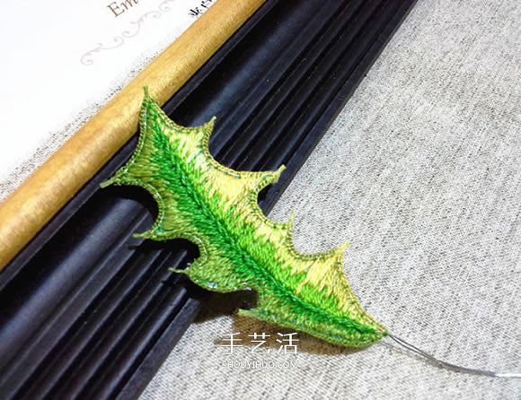 立體葉子的刺繡方法 手工刺繡雙色葉子圖解 -  itrip.net.cn