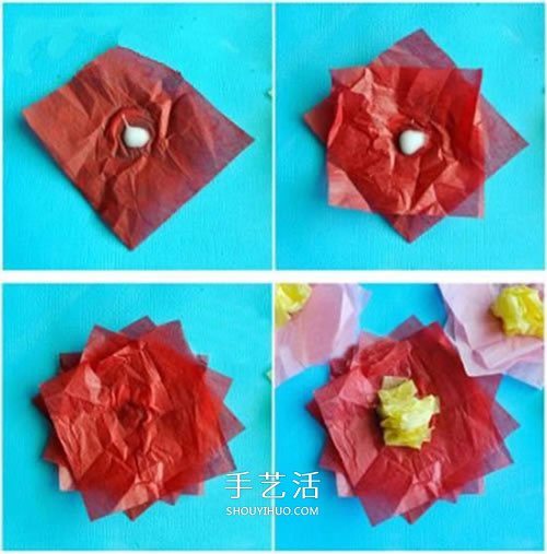 彩紙貼畫手工制作 用彩紙貼出美麗的花朵畫 -  itrip.net.cn